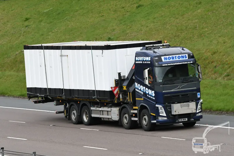 Hiab lorry from the Nortons fleet covering England, Scotland and Wales