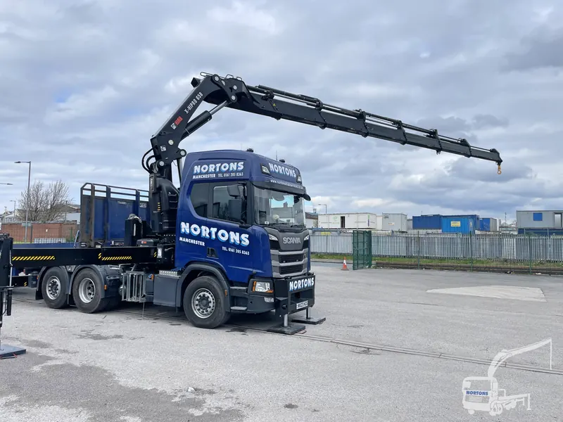 Hiab truck rental - artic hiab lorry prepared at the depot