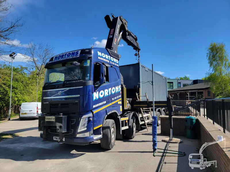 Nortons hiab truck ready for a nationwide delivery from Manchester