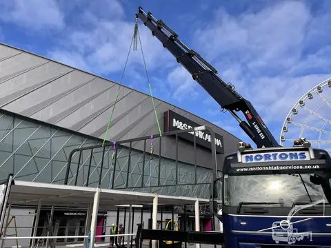 Hiab truck working at a major UK event venue
